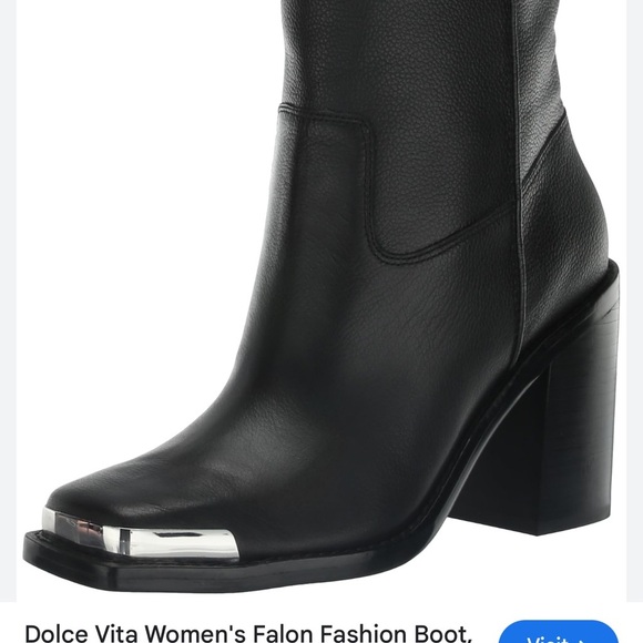 NEW DOLCE VITA Falon Western Leather Booties Black Leather for women 663mn - Picture 5 of 9